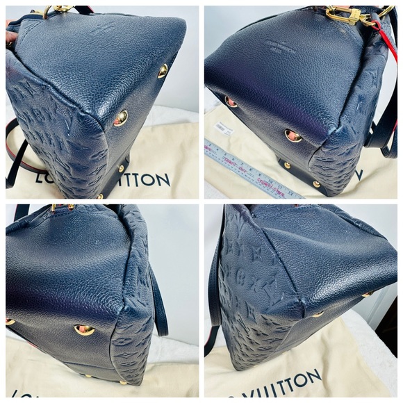 Louis Vuitton Ponthieu Handbag Monogram Empreinte Leather PM Blue Marine Rouge - Picture 13 of 16